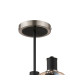 Worcester Swing Arm Semi Ceiling 4 Light E14 Satin Nickel/Satin Black/Amber Twisted Cylinder Glass-5