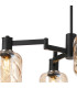 Worcester Swing Arm Semi Ceiling 4 Light E14 Satin Nickel/Satin Black/Amber Twisted Cylinder Glass-7