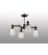 Worcester Swing Arm Semi Ceiling 4 Light E14 Satin Nickel/Satin Black/Clear Twisted Cylinder Glass-3