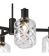 Worcester Swing Arm Semi Ceiling 4 Light E14 Satin Nickel/Satin Black/Clear Twisted Cylinder Glass-6