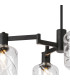 Worcester Swing Arm Semi Ceiling 4 Light E14 Satin Nickel/Satin Black/Clear Twisted Cylinder Glass-7