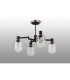 Worcester Swing Arm Semi Ceiling 4 Light E14 Satin Nickel/Satin Black/Clear Twisted Cylinder Glass-9
