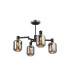 Worcester Swing Arm Semi Ceiling 4 Light E14 Satin Nickel/Satin Black/Smoke Twisted Cylinder Glass-1