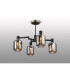 Worcester Swing Arm Semi Ceiling 4 Light E14 Satin Nickel/Satin Black/Smoke Twisted Cylinder Glass-3