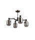 Worcester Swing Arm Semi Ceiling 4 Light E14 Satin Nickel/Satin Black/Smoke Twisted Cylinder Glass-4