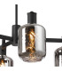 Worcester Swing Arm Semi Ceiling 4 Light E14 Satin Nickel/Satin Black/Smoke Twisted Cylinder Glass-6