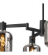 Worcester Swing Arm Semi Ceiling 4 Light E14 Satin Nickel/Satin Black/Smoke Twisted Cylinder Glass-7