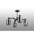 Worcester Swing Arm Semi Ceiling 4 Light E14 Satin Nickel/Satin Black/Smoke Twisted Cylinder Glass-9