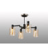 Worcester Swing Arm Semi Ceiling 4 Light E14 Satin Nickel/Satin Black/Amber Uniform Dimple Cylinder Glass-3