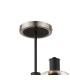 Worcester Swing Arm Semi Ceiling 4 Light E14 Satin Nickel/Satin Black/Amber Uniform Dimple Cylinder Glass-5
