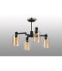 Worcester Swing Arm Semi Ceiling 4 Light E14 Satin Nickel/Satin Black/Amber Uniform Dimple Cylinder Glass-9