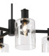 Worcester Swing Arm Semi Ceiling 4 Light E14 Satin Nickel/Satin Black/Clear Uniform Dimple Cylinder Glass-6