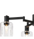 Worcester Swing Arm Semi Ceiling 4 Light E14 Satin Nickel/Satin Black/Clear Uniform Dimple Cylinder Glass-7
