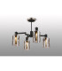 Worcester Swing Arm Semi Ceiling 4 Light E14 Satin Nickel/Satin Black/Smoke Uniform Dimple Cylinder Glass-3