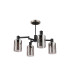 Worcester Swing Arm Semi Ceiling 4 Light E14 Satin Nickel/Satin Black/Smoke Uniform Dimple Cylinder Glass-4