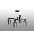 Worcester Swing Arm Semi Ceiling 4 Light E14 Satin Nickel/Satin Black/Smoke Uniform Dimple Cylinder Glass-9