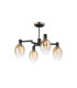 Worcester Swing Arm Semi Ceiling 4 Light E14 Satin Nickel/Satin Black/Amber Fade Wine Glass Glass-1