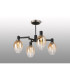 Worcester Swing Arm Semi Ceiling 4 Light E14 Satin Nickel/Satin Black/Amber Fade Wine Glass Glass-3