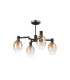 Worcester Swing Arm Semi Ceiling 4 Light E14 Satin Nickel/Satin Black/Amber Fade Wine Glass Glass-4