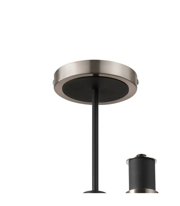 Worcester Swing Arm Semi Ceiling 4 Light E14 Satin Nickel/Satin Black/Amber Fade Wine Glass Glass-5