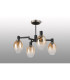 Worcester Swing Arm Semi Ceiling 4 Light E14 Satin Nickel/Satin Black/Amber Fade Wine Glass Glass-9