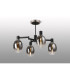 Worcester Swing Arm Semi Ceiling 4 Light E14 Satin Nickel/Satin Black/Smoke Fade Wine Glass Glass-3