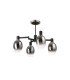 Worcester Swing Arm Semi Ceiling 4 Light E14 Satin Nickel/Satin Black/Smoke Fade Wine Glass Glass-4