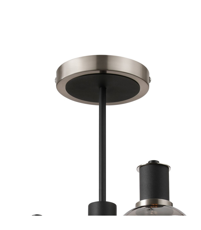 Worcester Swing Arm Semi Ceiling 4 Light E14 Satin Nickel/Satin Black/Smoke Fade Wine Glass Glass-5