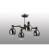 Worcester Swing Arm Semi Ceiling 4 Light E14 Satin Nickel/Satin Black/Smoke Fade Wine Glass Glass-9