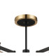 Worcester 69cm Swing Arm Semi Ceiling 5 Light E14 Brass/Satin Black/Amber Striped Cylinder Glass-7