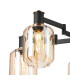 Worcester 69cm Swing Arm Semi Ceiling 5 Light E14 Brass/Satin Black/Amber Striped Cylinder Glass-9