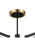 Worcester 69cm Swing Arm Semi Ceiling 5 Light E14 Brass/Satin Black/Clear Striped Cylinder Glass-6