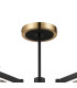 Worcester 69cm Swing Arm Semi Ceiling 5 Light E14 Brass/Satin Black/Smoke Striped Cylinder Glass-7