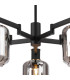 Worcester 69cm Swing Arm Semi Ceiling 5 Light E14 Brass/Satin Black/Smoke Striped Cylinder Glass-8