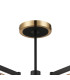 Worcester 69cm Swing Arm Semi Ceiling 5 Light E14 Brass/Satin Black/Amber Twisted Cylinder Glass-6