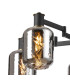 Worcester 69cm Swing Arm Semi Ceiling 5 Light E14 Brass/Satin Black/Smoke Twisted Cylinder Glass-8