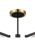 Worcester 68cm Swing Arm Semi Ceiling 5 Light E14 Brass/Satin Black/Amber Uniform Dimple Cylinder Glass-6