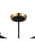 Worcester 68cm Swing Arm Semi Ceiling 5 Light E14 Brass/Satin Black/Smoke Uniform Dimple Cylinder Glass-6