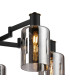 Worcester 68cm Swing Arm Semi Ceiling 5 Light E14 Brass/Satin Black/Smoke Uniform Dimple Cylinder Glass-8