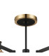Worcester 70cm Swing Arm Semi Ceiling 5 Light E14 Brass/Satin Black/Amber Fade Wine Glass Glass-6