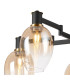 Worcester 70cm Swing Arm Semi Ceiling 5 Light E14 Brass/Satin Black/Amber Fade Wine Glass Glass-8