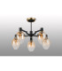 Worcester 70cm Swing Arm Semi Ceiling 5 Light E14 Brass/Satin Black/Amber Fade Wine Glass Glass-9