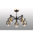 Worcester 70cm Swing Arm Semi Ceiling 5 Light E14 Brass/Satin Black/Smoke Fade Wine Glass Glass-3