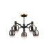 Worcester 70cm Swing Arm Semi Ceiling 5 Light E14 Brass/Satin Black/Smoke Fade Wine Glass Glass-5