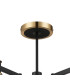 Worcester 70cm Swing Arm Semi Ceiling 5 Light E14 Brass/Satin Black/Smoke Fade Wine Glass Glass-6