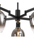 Worcester 70cm Swing Arm Semi Ceiling 5 Light E14 Brass/Satin Black/Smoke Fade Wine Glass Glass-7