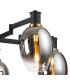 Worcester 70cm Swing Arm Semi Ceiling 5 Light E14 Brass/Satin Black/Smoke Fade Wine Glass Glass-8