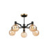 Worcester 71cm Swing Arm Semi Ceiling 5 Light E14 Brass/Satin Black/Amber Plated Round Segment Glass-1
