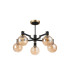 Worcester 71cm Swing Arm Semi Ceiling 5 Light E14 Brass/Satin Black/Amber Plated Round Segment Glass-5