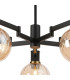 Worcester 71cm Swing Arm Semi Ceiling 5 Light E14 Brass/Satin Black/Amber Plated Round Segment Glass-7